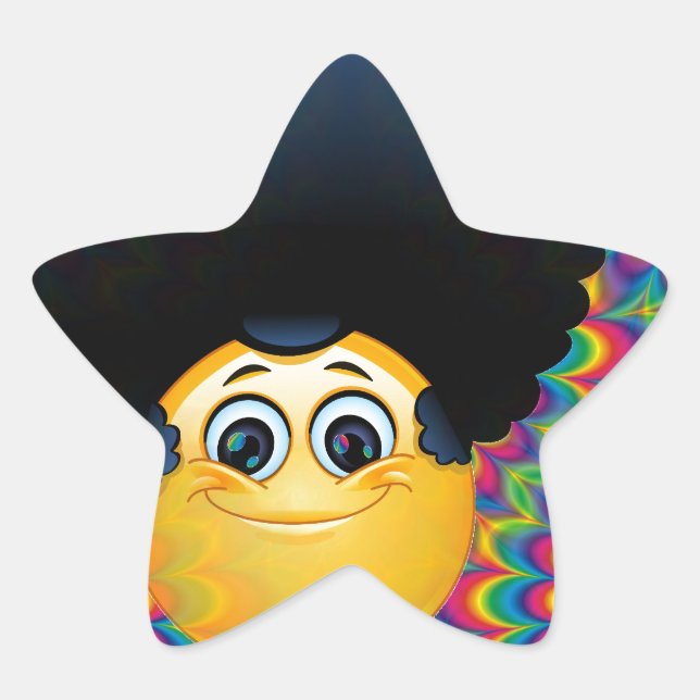 afro emojis star sticker (Front)