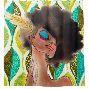 Afro Fairy Shower Curtains