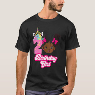 Afro Girl 2nd Birthday Black Girl African American T-Shirt