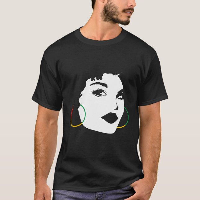 Afro Girl African American Black Woman Graphic T-Shirt (Front)