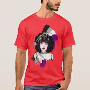 Afro Girl Asexual Flag Black History Melanin Black T-Shirt