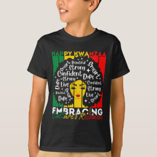 Afro Girl Happy Kwanzaa African American Heritage T-Shirt