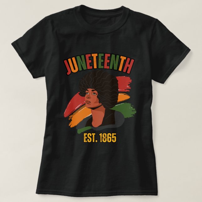 Afro Girl | Juneteenth Black History | T-Shirt (Design Front)