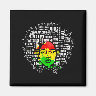 Afro Girl Shirt Black History Month African Quote Magnet
