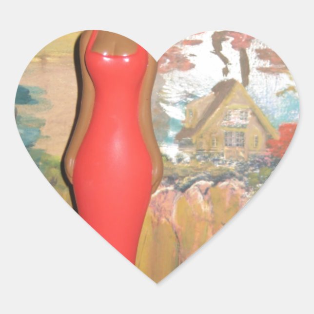 Afro Glam: A Timeless Beauty Heart Sticker (Front)