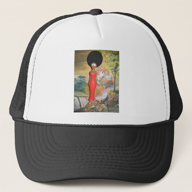 Afro Glam: A Timeless Beauty Trucker Hat (Front)