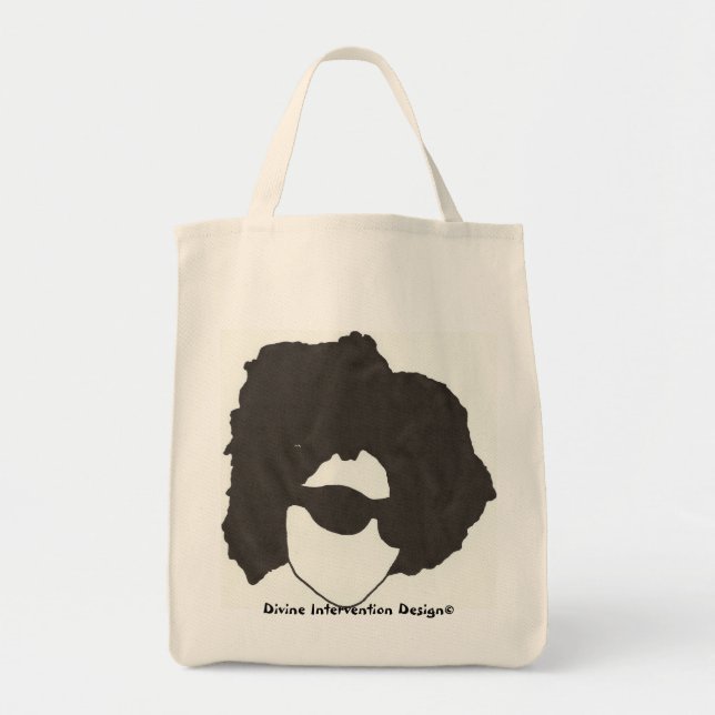 Afro Glasses Grocery Tote Bag (Front)