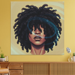 Afro Glow Canvas – Modern Black Art