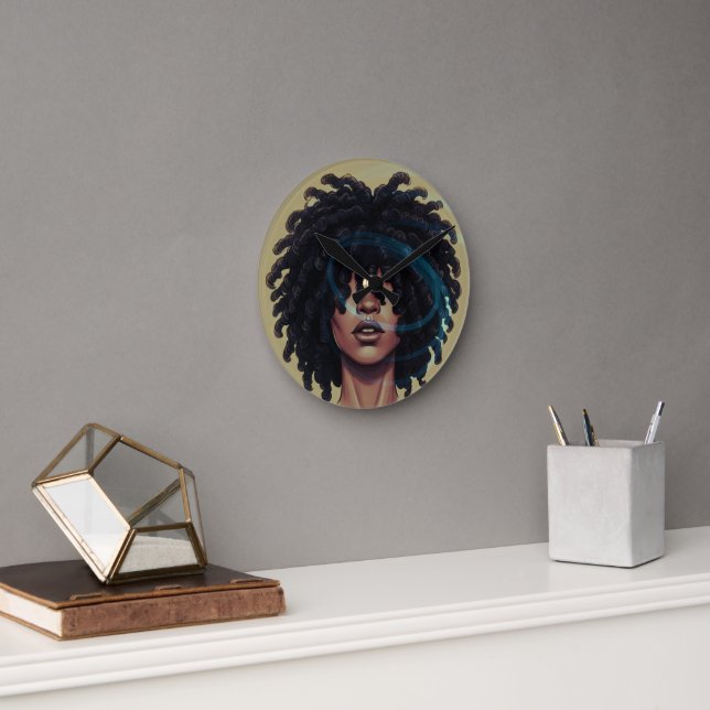 Afro Glow Round Wall Clock (Office)