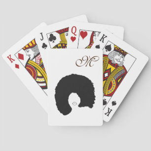 Afro Hair Monogram Playing Cards