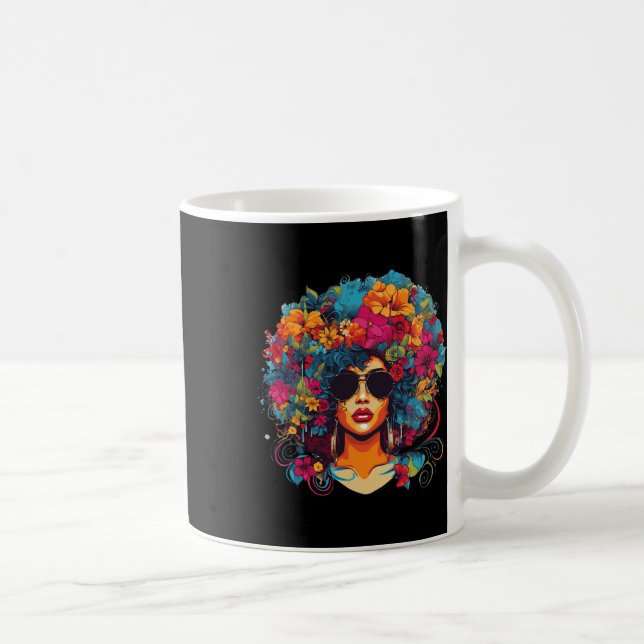 Afro Hair Natural Black History Pride Black Melani Coffee Mug (Right)