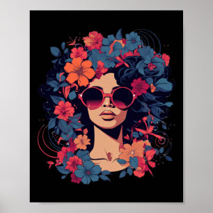 Afro Hair Natural Black History Pride Black Melani Poster