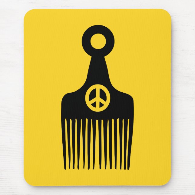 Afro Hair Peace Mouse Mat (Front)