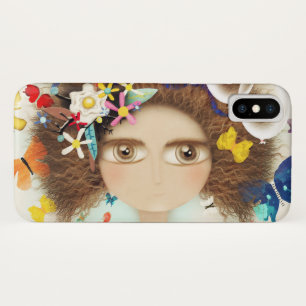 AFRO HAIR RUPYDETEQUILA DOLL HUGE EYES FLORAL iPhone X CASE