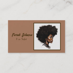 Afro haircare cosmetologist  business card