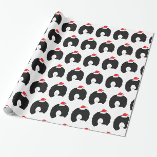 Afro Hairs Santa Lady Wrapping Paper