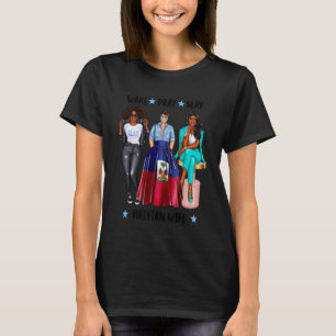 Afro Haitian Wife Spouse From Haiti Black Womens T-Shirt