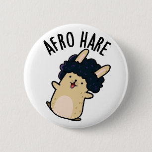Afro Hare Funny Rabbit With Afro Pun 6 Cm Round Badge