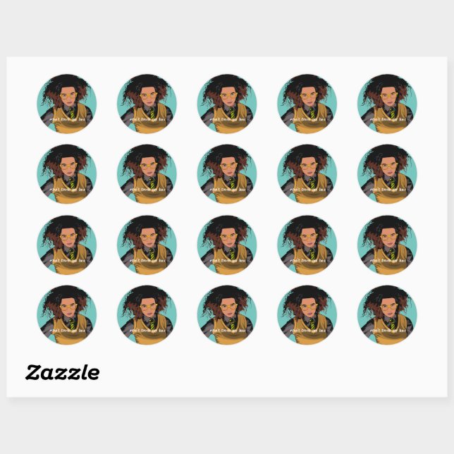 Afro-Irish schoolgirl says Don't Touch My Hair Classic Round Sticker (Sheet)