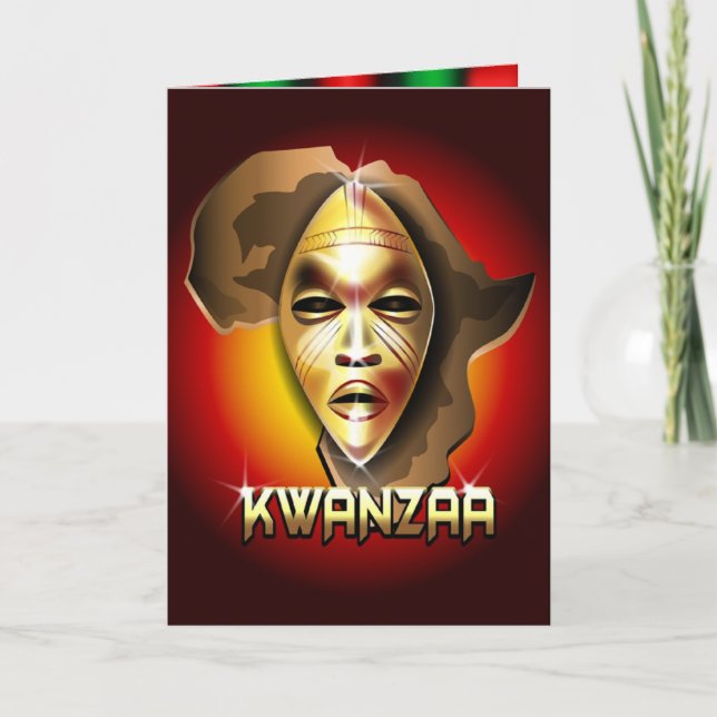 Afro Kwanzaa Holiday Card (Front)