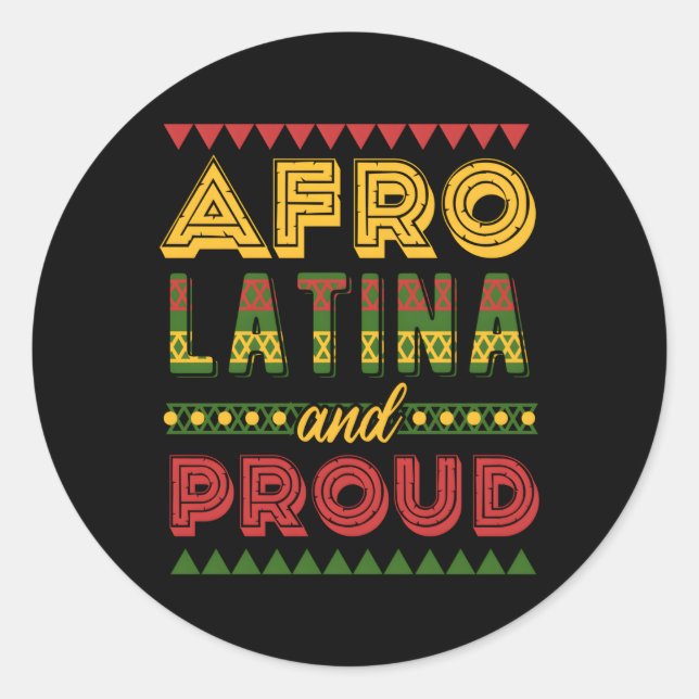 Afro Latin Pride Afro Latina Classic Round Sticker (Front)
