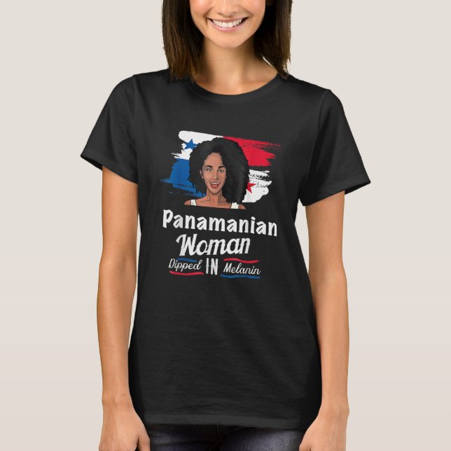 afro latina panama   women dipped in melanin Black T-Shirt (Front)