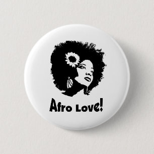 Afro Love 6 Cm Round Badge