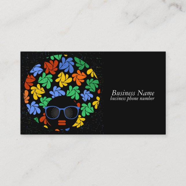 Afro Love Colourful Business Cards (Front)