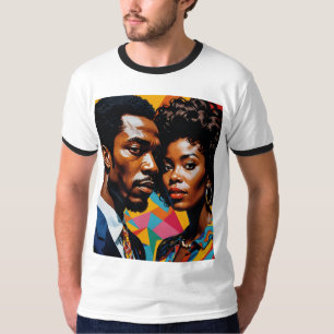 Afro Love Retro Power Couple T-Shirt