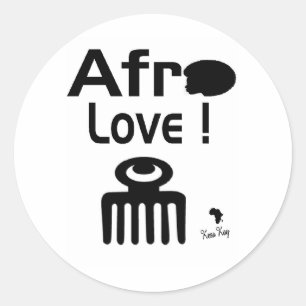 Afro Love with  DUAFE Classic Round Sticker