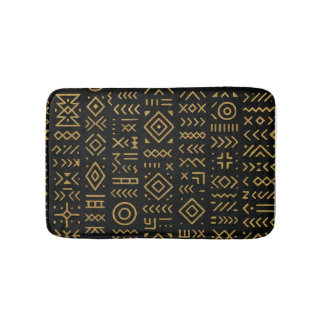Afro Luxe Black & Gold Tribal Bath Mat