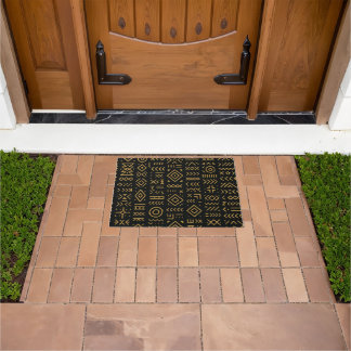 Afro Luxe Black & Gold Tribal Doormat