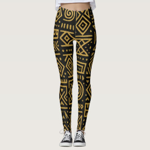 Afro Luxe Tribal Gold Leggings