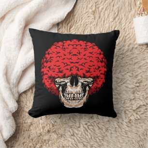Afro-Man's Skull: Abundant Curly Red Hair Cushion
