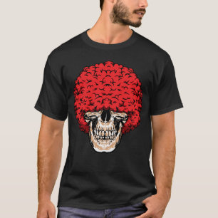Afro-Man's Skull: Abundant Curly Red Hair T-Shirt