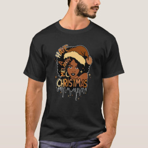 Afro Natural Black Hair Have A Melanin Christmas T-Shirt