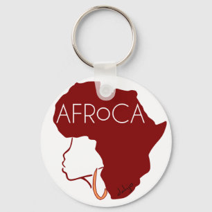 Afro Natural Black Hair Key Ring