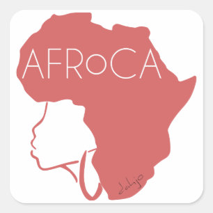 Afro Natural Black Hair Square Sticker