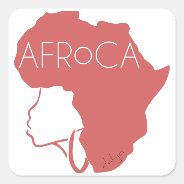 Afro Natural Black Hair Square Sticker (Front)