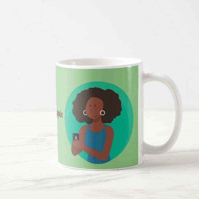 Afro  Natural Hair Curls Coffee Mug (Right)