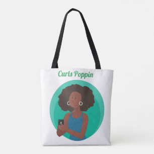 Afro Natural Hair Curls Tote Bag