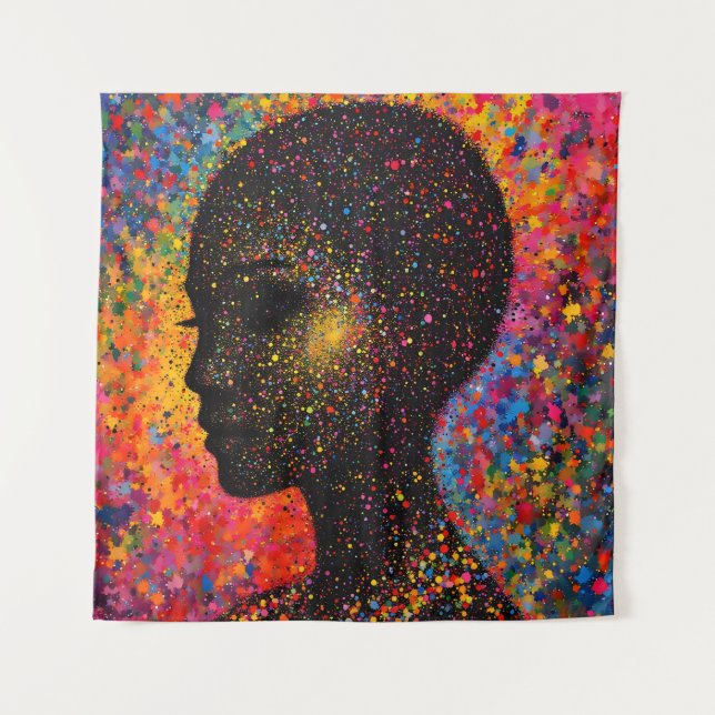 Afro Nebula Whisper – Black History Celebration Tapestry (Front)