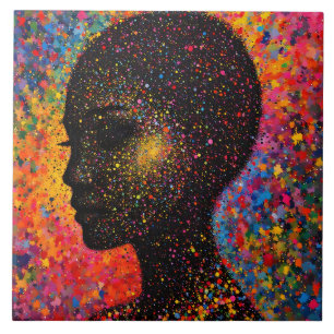 Afro Nebula Whisper – Black History Celebration Tile