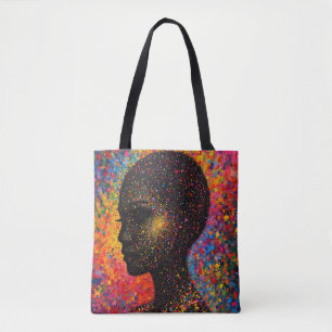 Afro Nebula Whisper – Black History Celebration Tote Bag