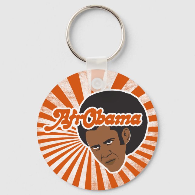 Afro Obama Key Ring (Front)