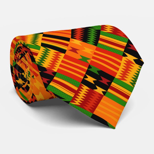 Afro Pop Cool Colourful Kente Design Tie (Rolled)