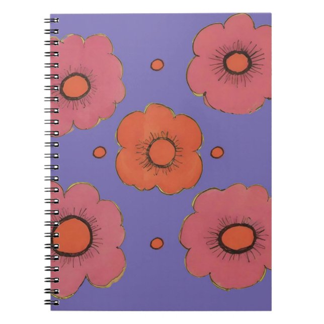 Afro Poppies Spiral Photo Notebook (Front)