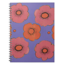 Afro Poppies Spiral Photo Notebook