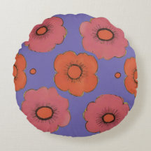 Afro Poppies Throw Pillow