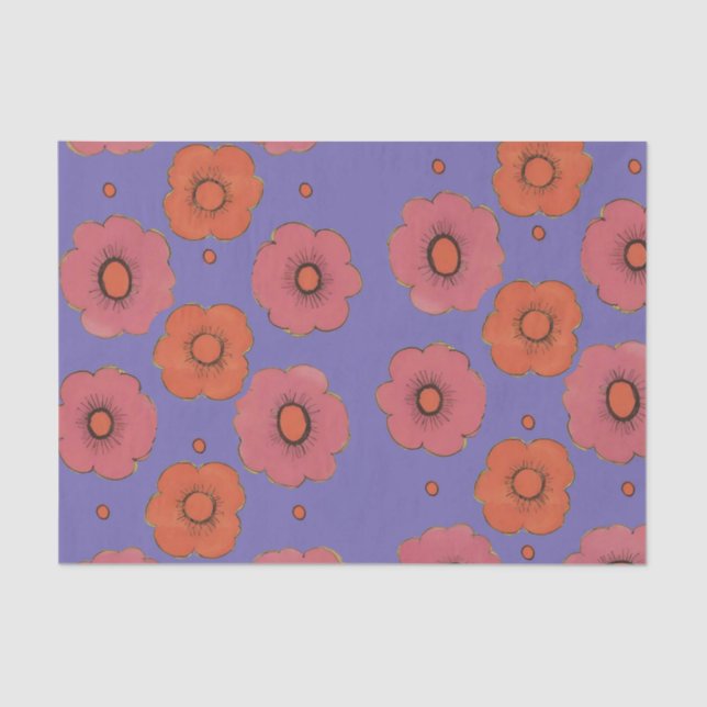 Afro Poppies Tissue Paper (Front)